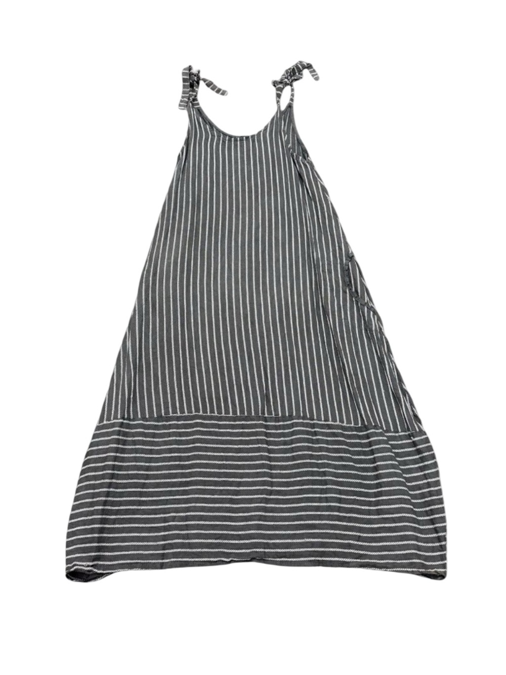 Women’s Vintage Meo Meli Striped Maxi Dress Grey White Made in Italy